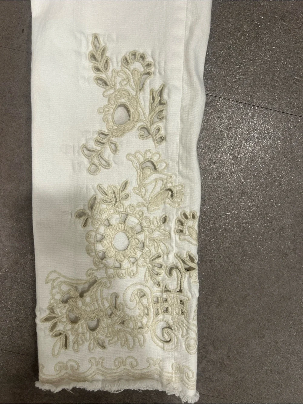 Free People We The Free White Floral Embroidered Cutout Jeans 27